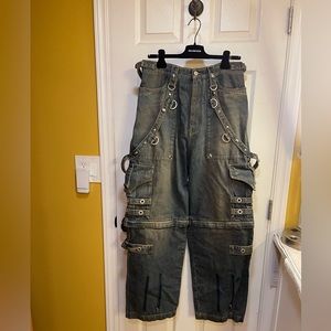 Balenciaga Raver Pants. Authentic Denim Twill Dark Rust Indigo.